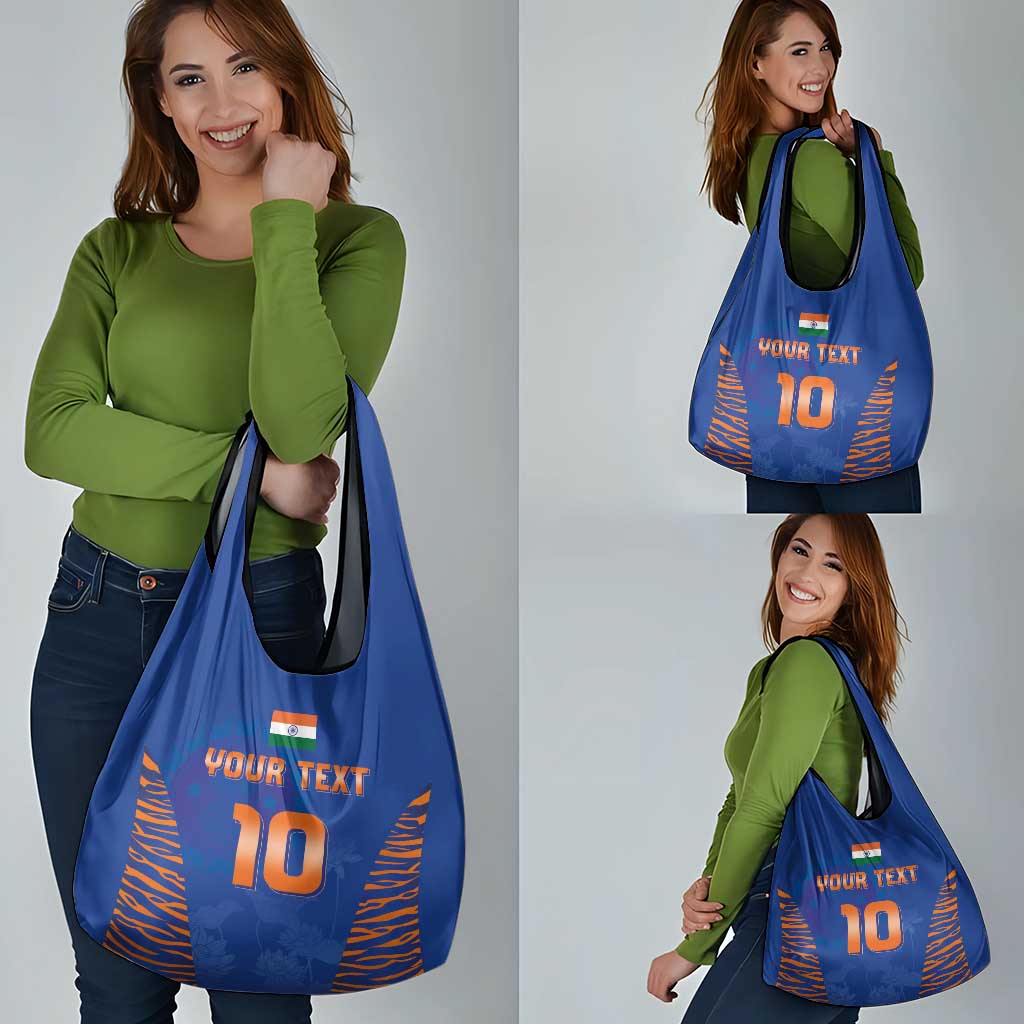 Custom Indian Bengal Tiger Cricket Grocery Bag
