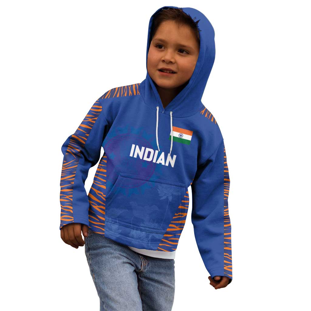 Custom Indian Bengal Tiger Cricket Kid Hoodie
