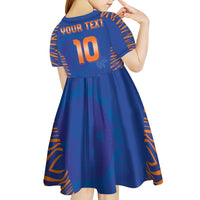 Custom Indian Bengal Tiger Cricket Kid Short Sleeve Dress