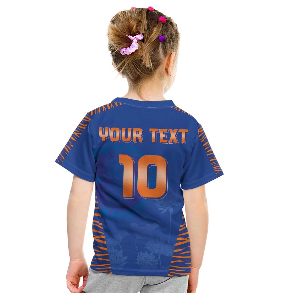 Custom Indian Bengal Tiger Cricket Kid T Shirt