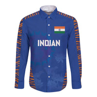 Custom Indian Bengal Tiger Cricket Long Sleeve Button Shirt