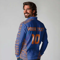 Custom Indian Bengal Tiger Cricket Long Sleeve Polo Shirt
