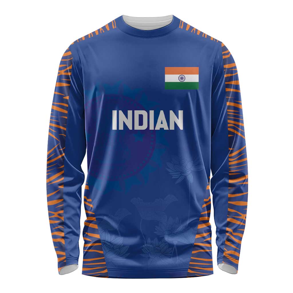 Custom Indian Bengal Tiger Cricket Long Sleeve Shirt