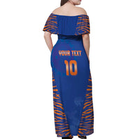 Custom Indian Bengal Tiger Cricket Off Shoulder Maxi Dress