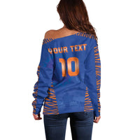Custom Indian Bengal Tiger Cricket Off Shoulder Sweater