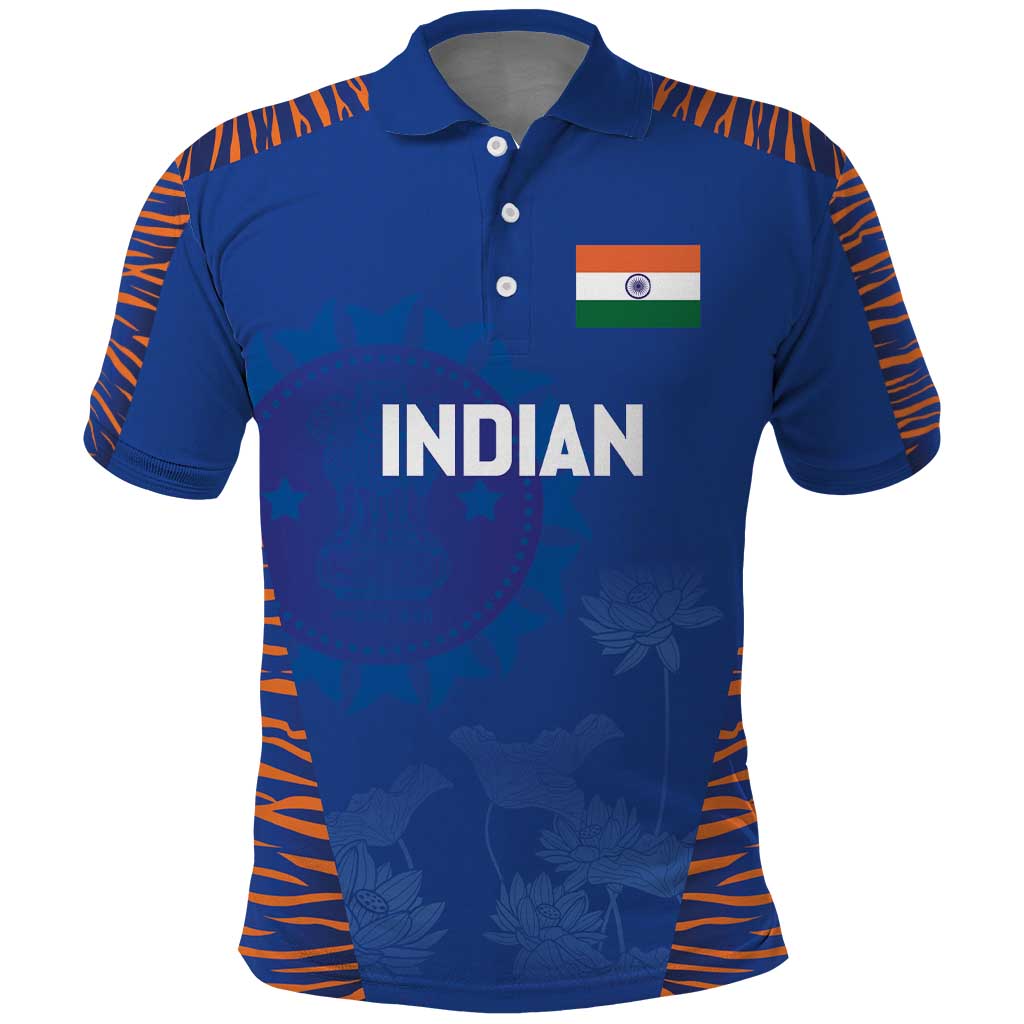 Custom Indian Bengal Tiger Cricket Polo Shirt