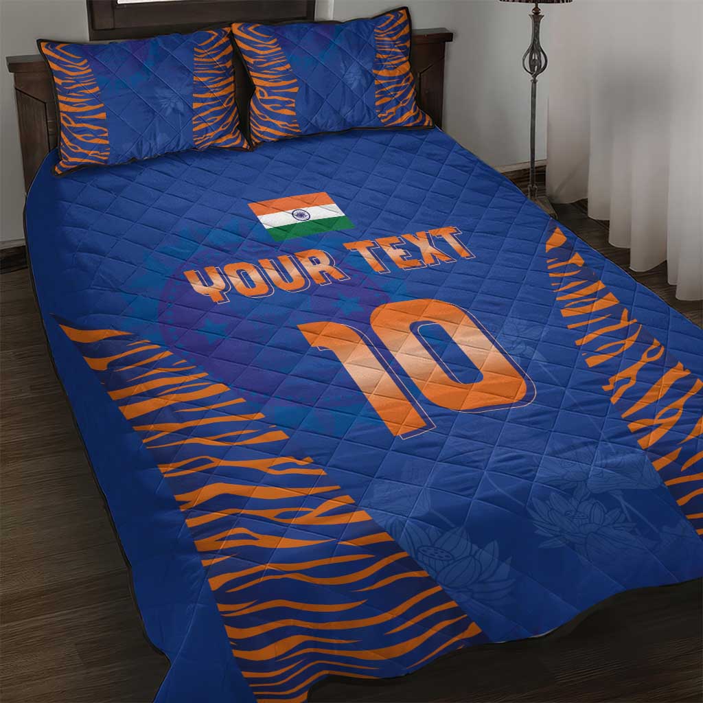 Custom Indian Bengal Tiger Cricket Quilt Bed Set