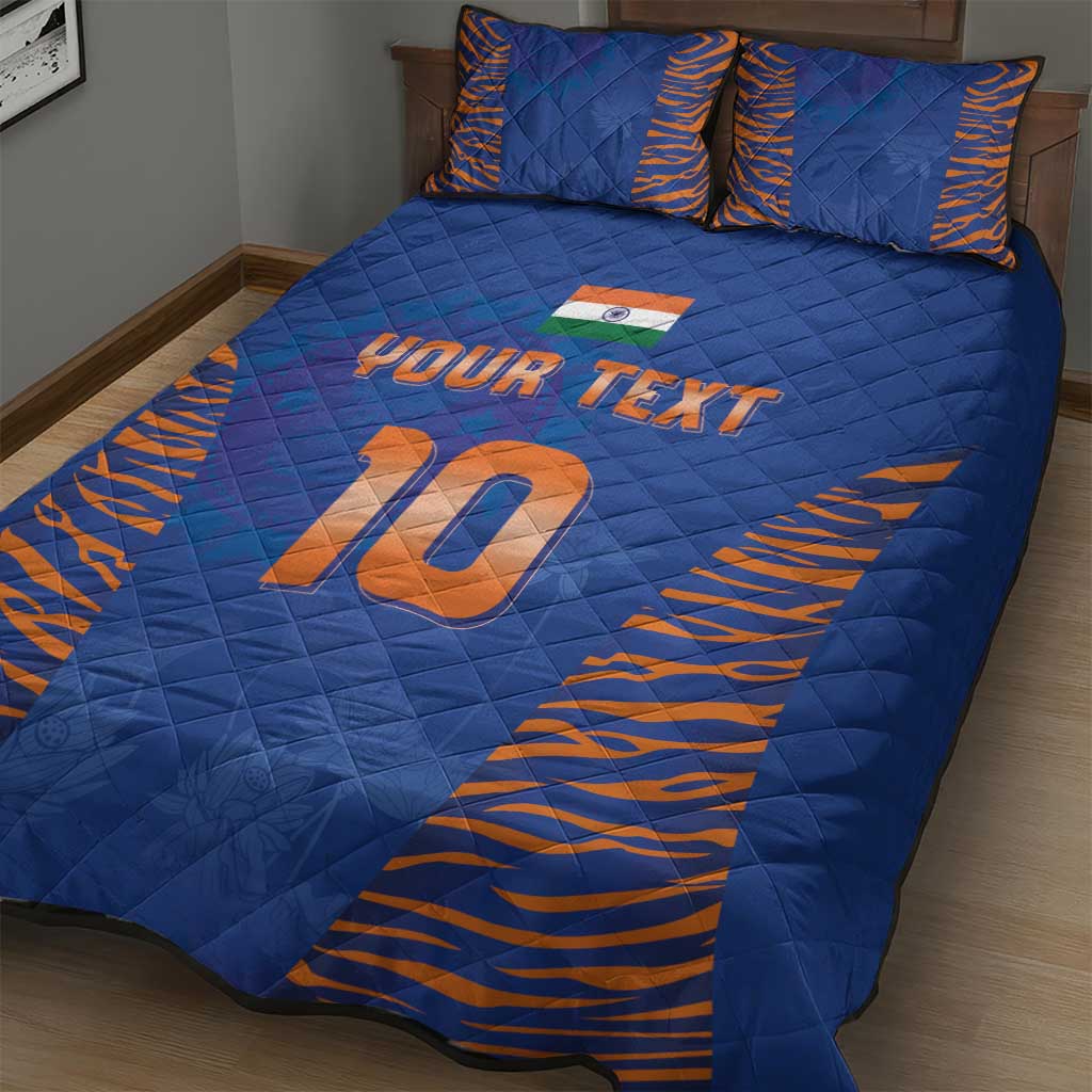 Custom Indian Bengal Tiger Cricket Quilt Bed Set