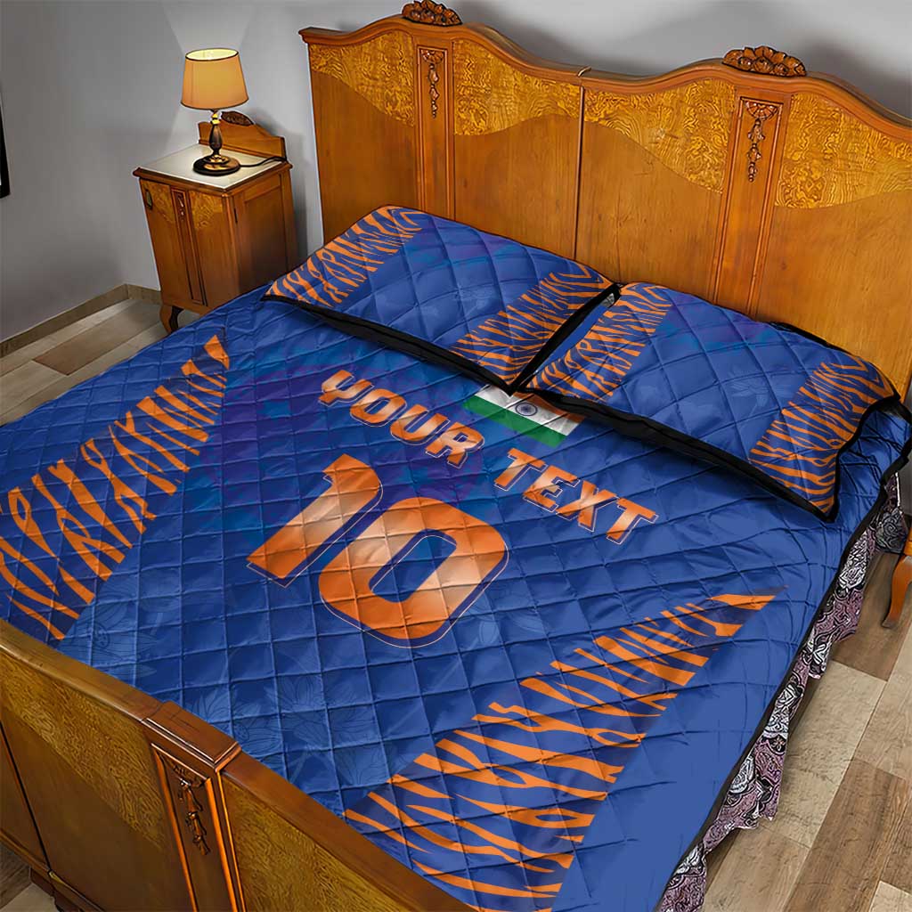 Custom Indian Bengal Tiger Cricket Quilt Bed Set