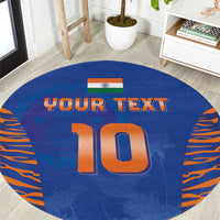 Custom Indian Bengal Tiger Cricket Round Carpet