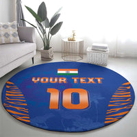 Custom Indian Bengal Tiger Cricket Round Carpet