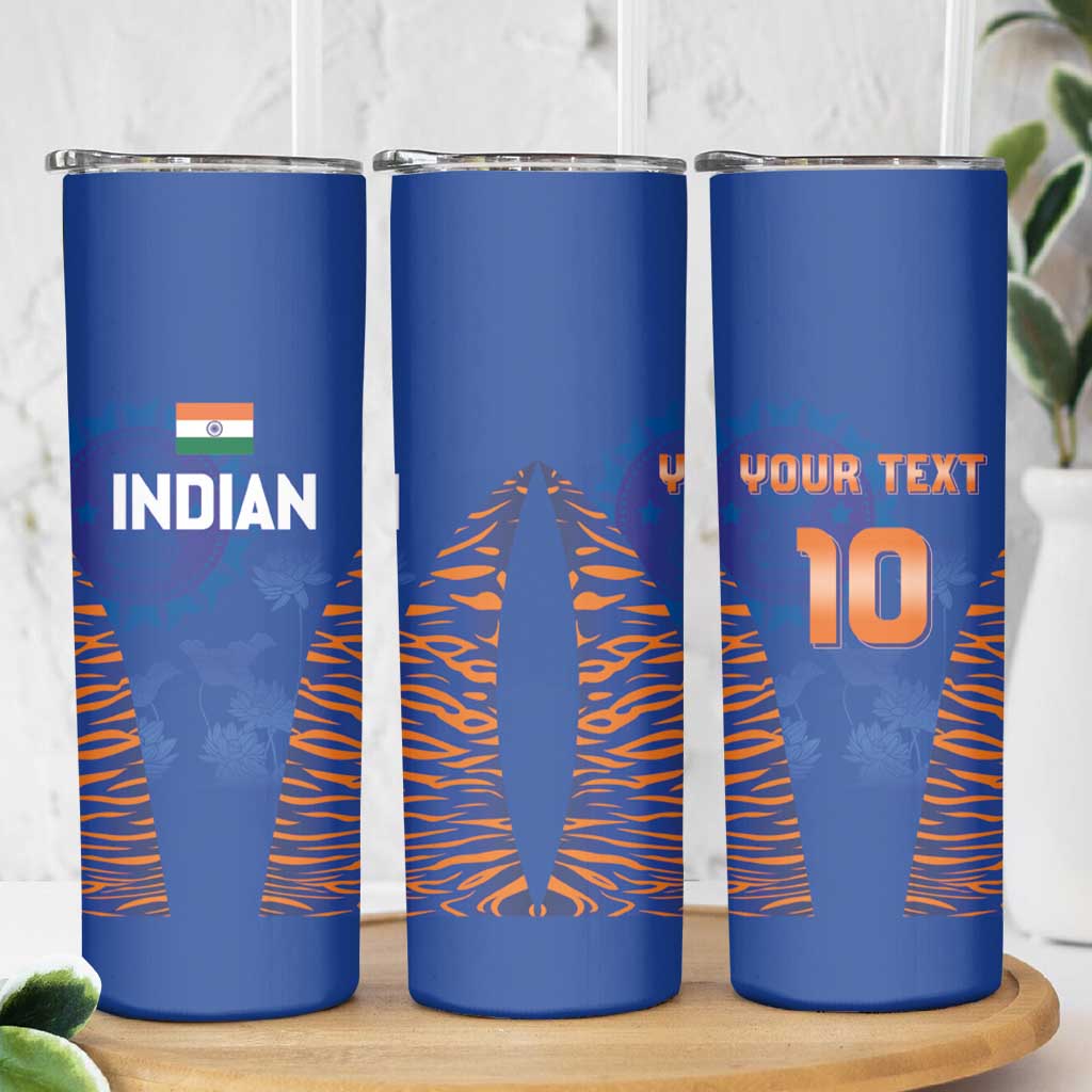 Custom Indian Bengal Tiger Cricket Skinny Tumbler