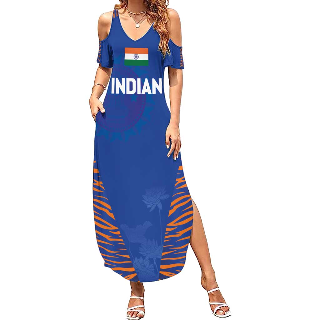Custom Indian Bengal Tiger Cricket Summer Maxi Dress