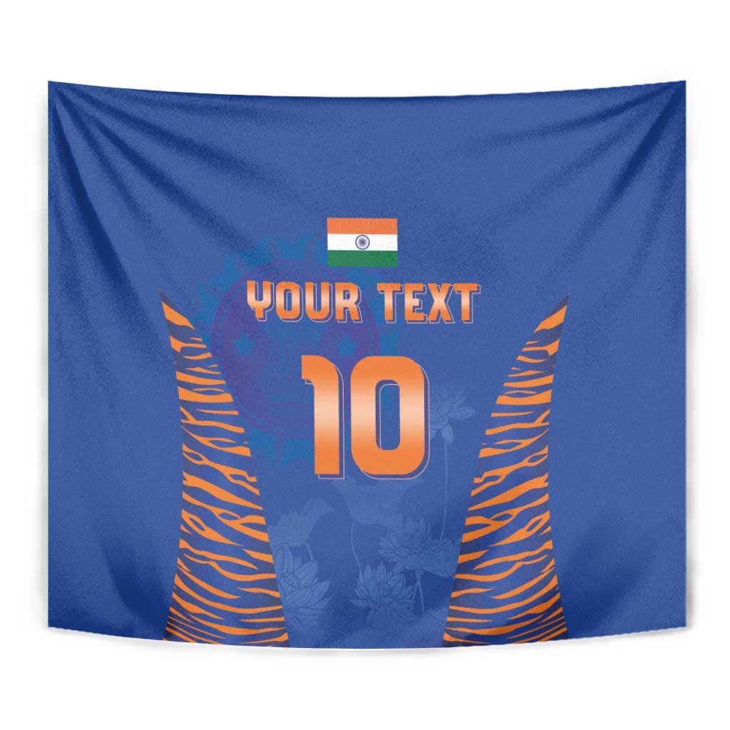 Custom Indian Bengal Tiger Cricket Tapestry