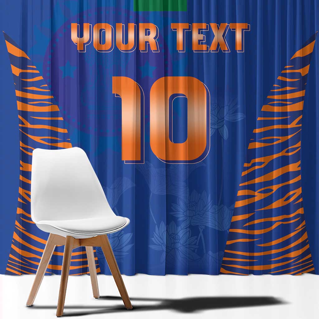 Custom Indian Bengal Tiger Cricket Window Curtain