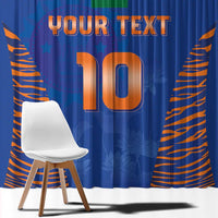 Custom Indian Bengal Tiger Cricket Window Curtain