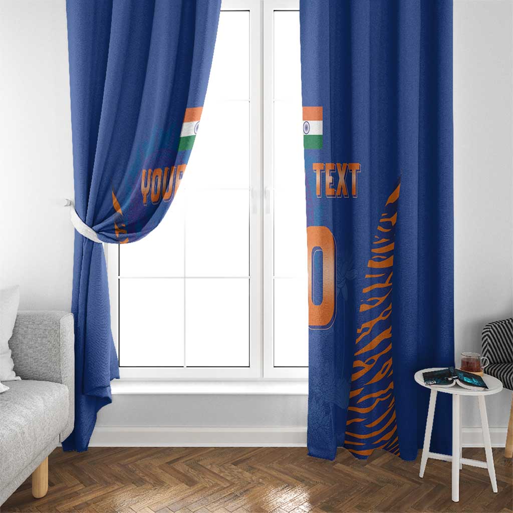 Custom Indian Bengal Tiger Cricket Window Curtain