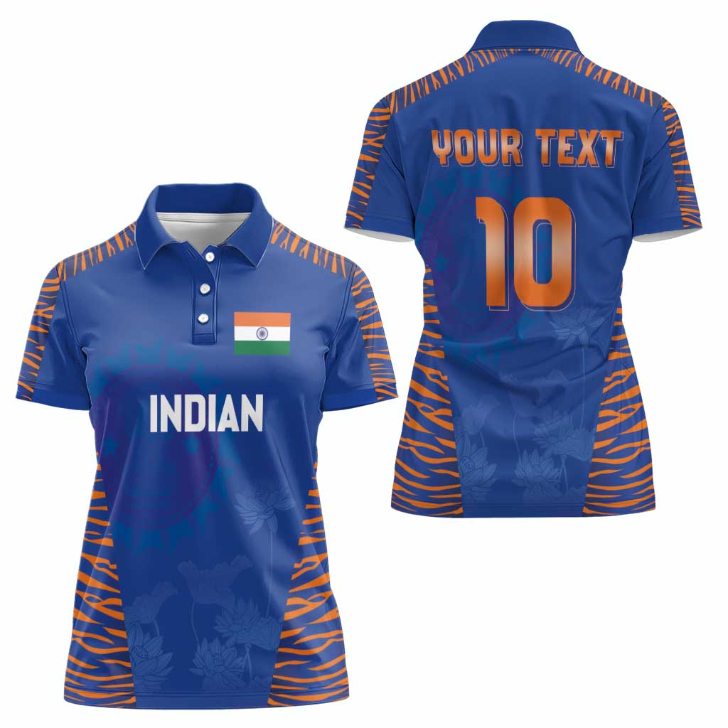 Custom Indian Bengal Tiger Cricket Women Polo Shirt
