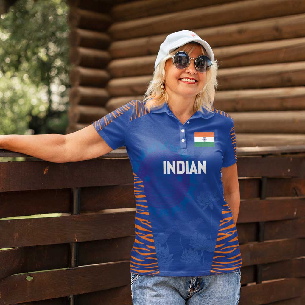 Custom Indian Bengal Tiger Cricket Women Polo Shirt