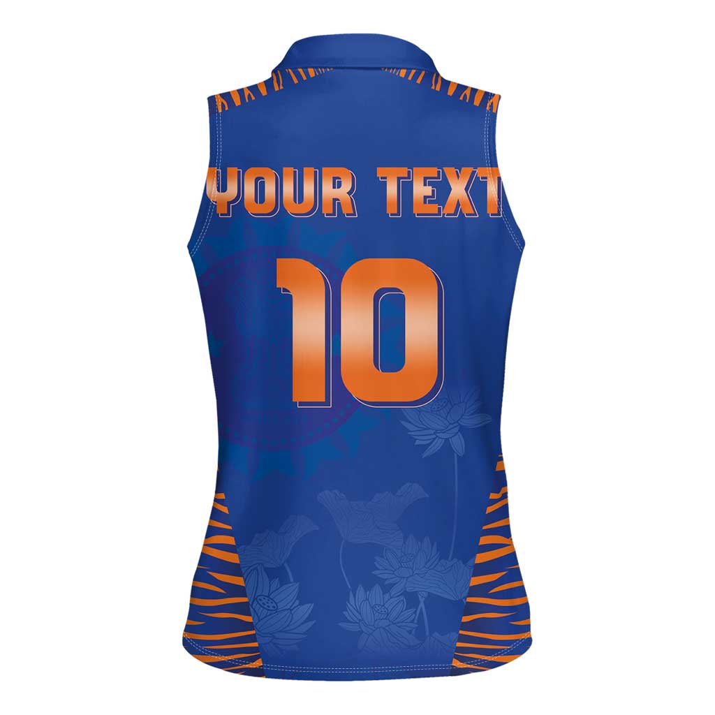 Custom Indian Bengal Tiger Cricket Women Sleeveless Polo Shirt