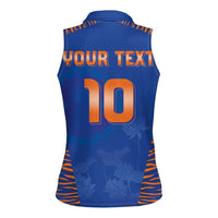 Custom Indian Bengal Tiger Cricket Women Sleeveless Polo Shirt