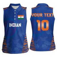 Custom Indian Bengal Tiger Cricket Women Sleeveless Polo Shirt