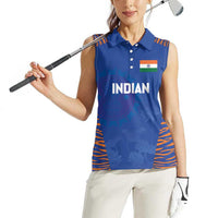 Custom Indian Bengal Tiger Cricket Women Sleeveless Polo Shirt