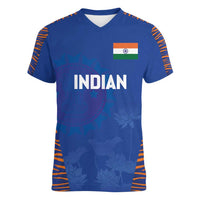 Custom Indian Bengal Tiger Cricket Women V-Neck T-Shirt