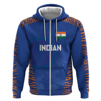 Custom Indian Bengal Tiger Cricket Zip Hoodie