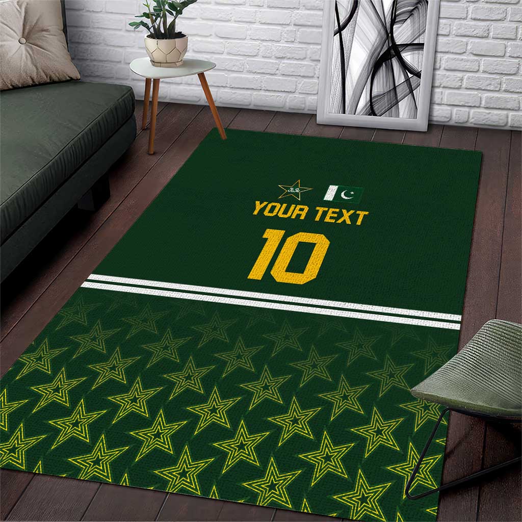 Custom Pakistan Men in Green Cricket-The Super Stars Area Rug