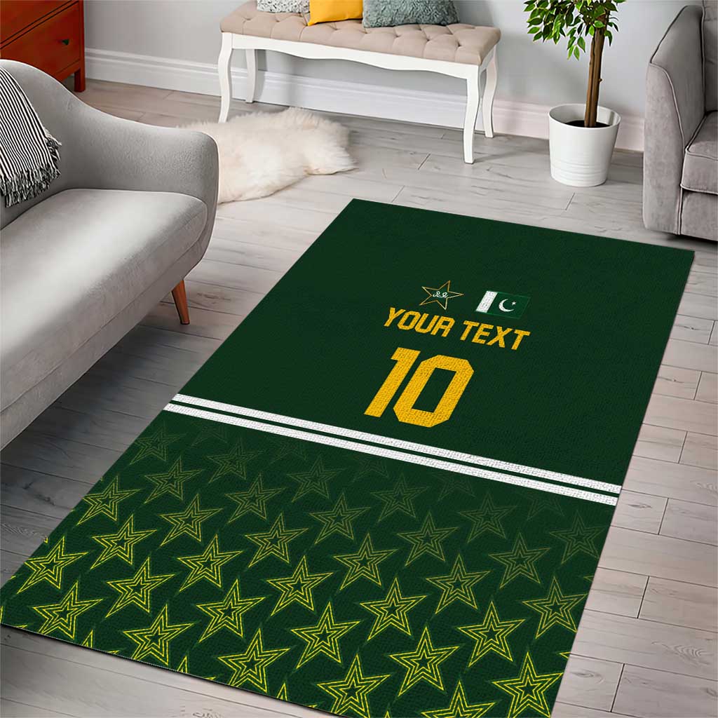 Custom Pakistan Men in Green Cricket-The Super Stars Area Rug