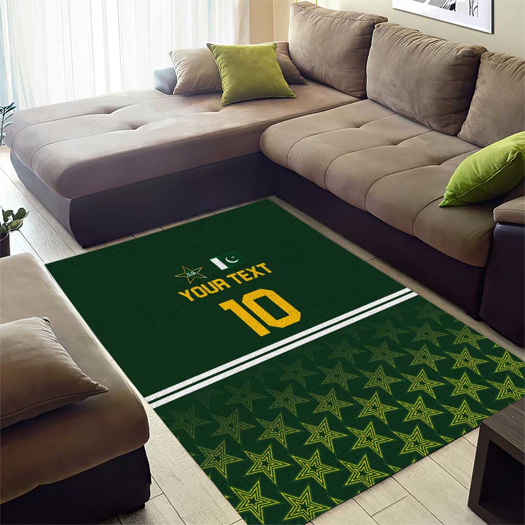 Custom Pakistan Men in Green Cricket-The Super Stars Area Rug