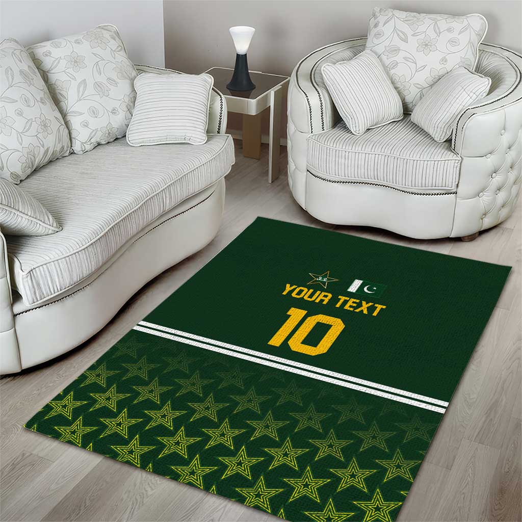 Custom Pakistan Men in Green Cricket-The Super Stars Area Rug