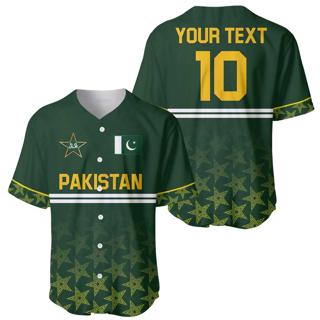 Custom Pakistan Men in Green Cricket-The Super Stars Baseball Jersey