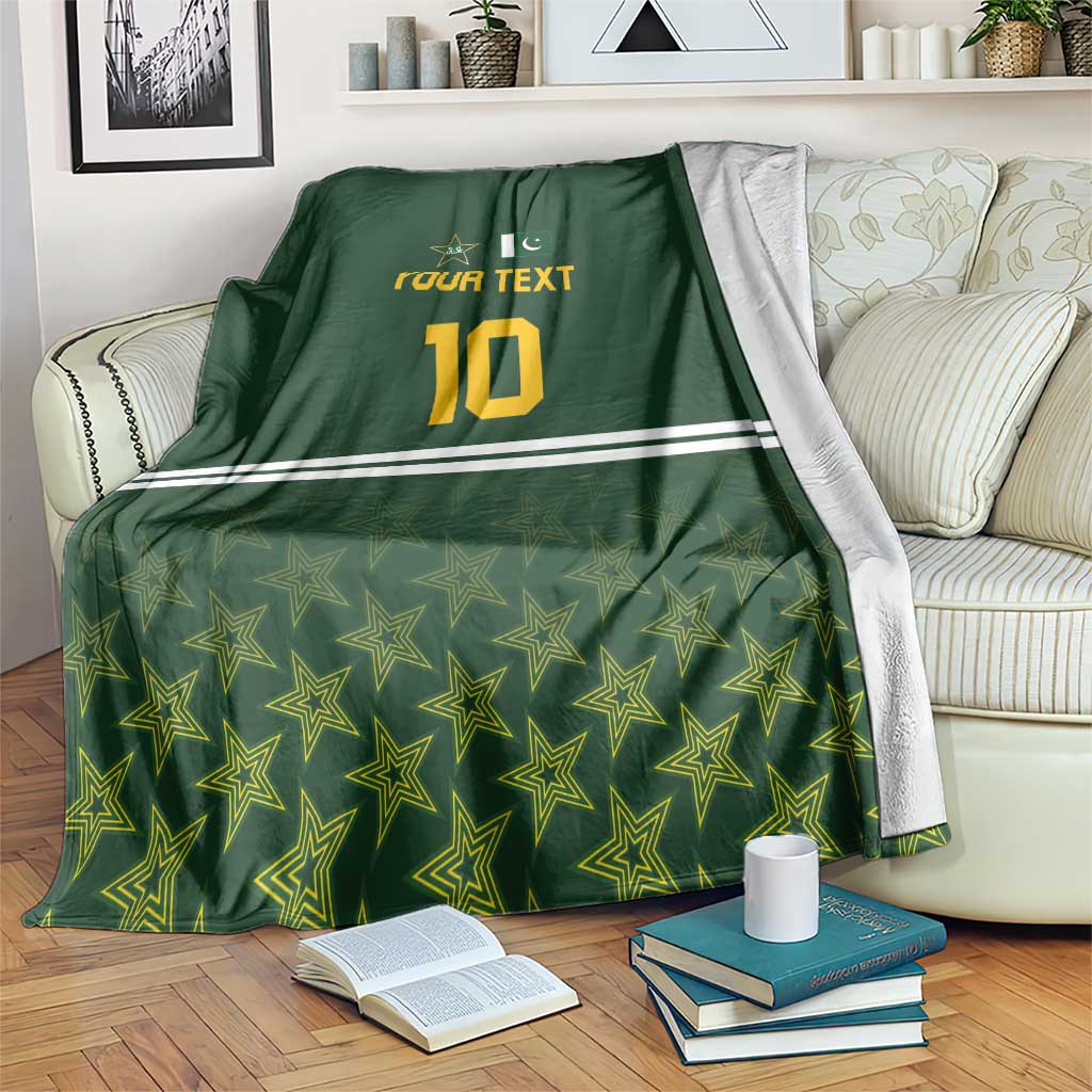 Custom Pakistan Men in Green Cricket-The Super Stars Blanket