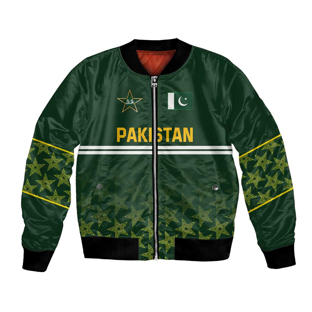 Custom Pakistan Men in Green Cricket-The Super Stars Bomber Jacket