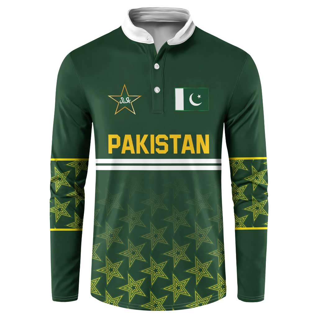 Custom Pakistan Men in Green Cricket-The Super Stars Button Sweatshirt