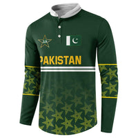 Custom Pakistan Men in Green Cricket-The Super Stars Button Sweatshirt