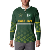 Custom Pakistan Men in Green Cricket-The Super Stars Button Sweatshirt