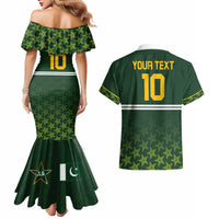 Custom Pakistan Men in Green Cricket-The Super Stars Couples Matching Mermaid Dress and Hawaiian Shirt