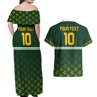 Custom Pakistan Men in Green Cricket-The Super Stars Couples Matching Off Shoulder Maxi Dress and Hawaiian Shirt