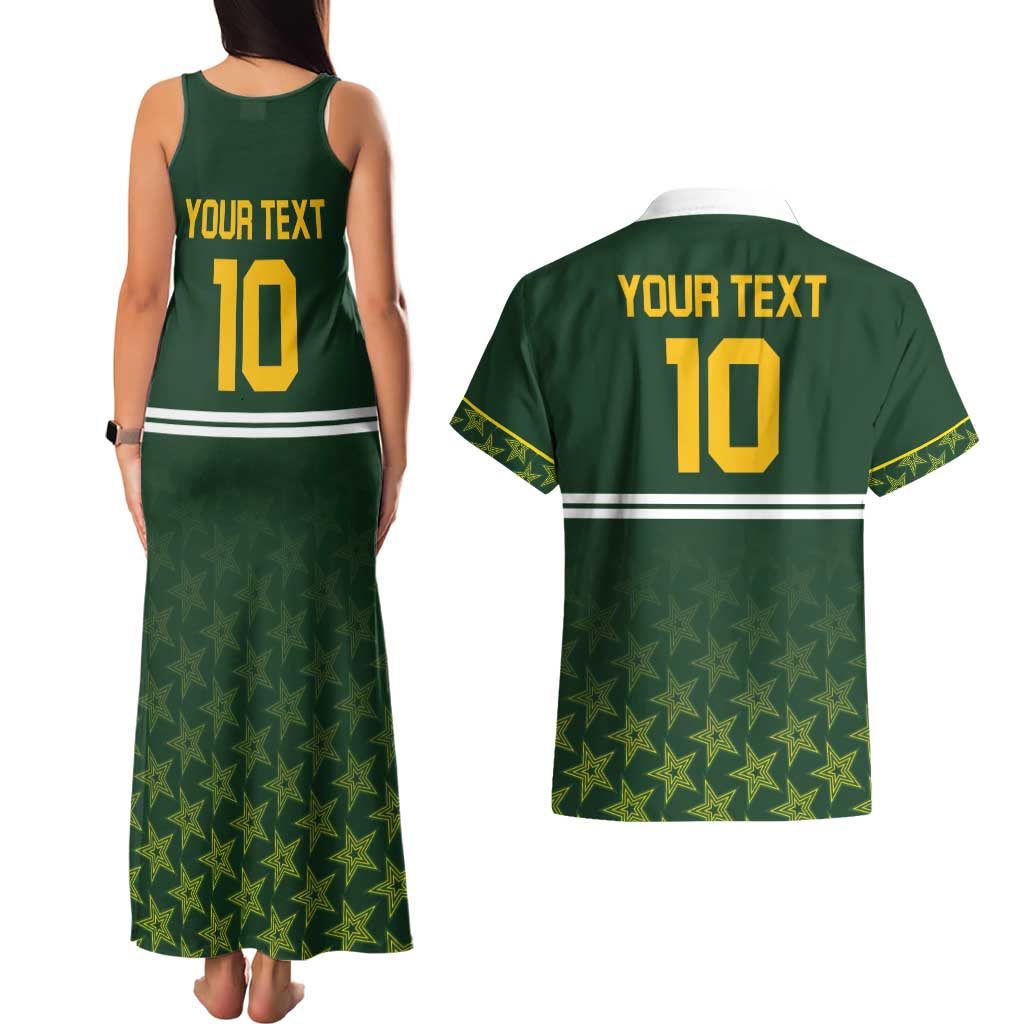 Custom Pakistan Men in Green Cricket-The Super Stars Couples Matching Tank Maxi Dress and Hawaiian Shirt