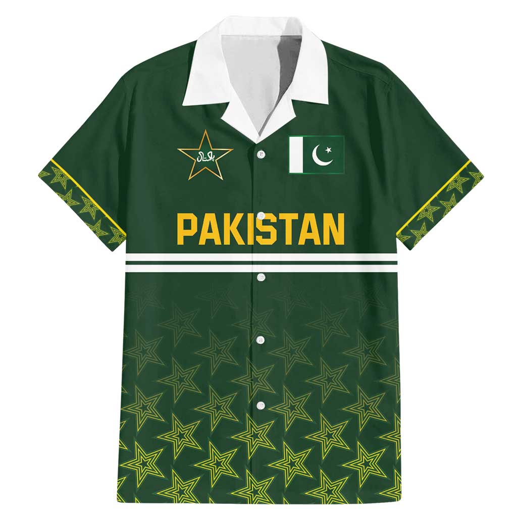 Custom Pakistan Men in Green Cricket-The Super Stars Family Matching Mermaid Dress and Hawaiian Shirt