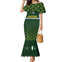 Custom Pakistan Men in Green Cricket-The Super Stars Family Matching Mermaid Dress and Hawaiian Shirt