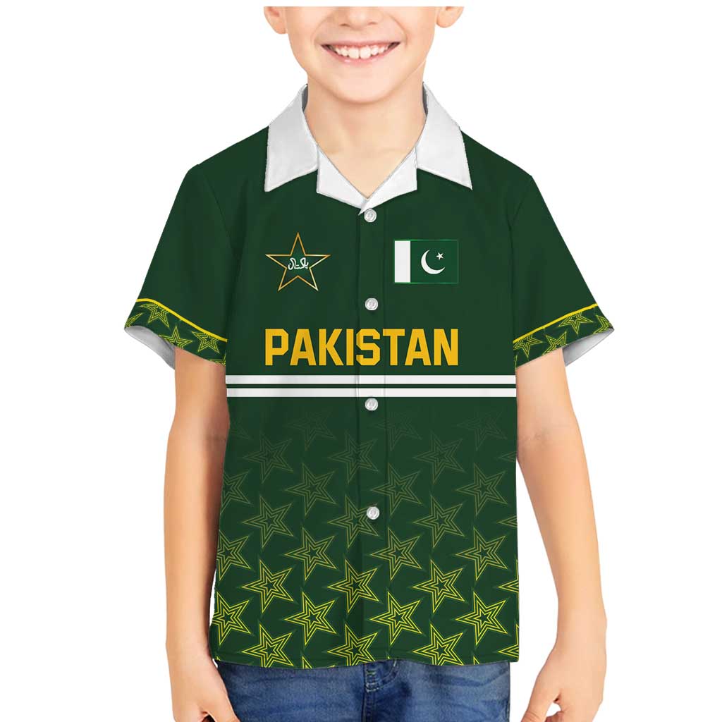 Custom Pakistan Men in Green Cricket-The Super Stars Family Matching Mermaid Dress and Hawaiian Shirt
