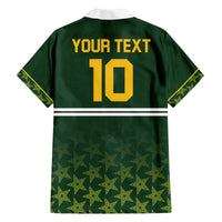 Custom Pakistan Men in Green Cricket-The Super Stars Family Matching Off The Shoulder Long Sleeve Dress and Hawaiian Shirt