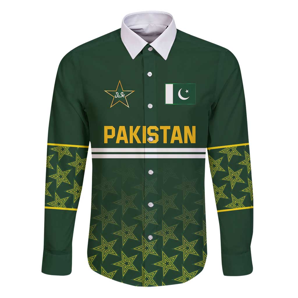Custom Pakistan Men in Green Cricket-The Super Stars Family Matching Puletasi and Hawaiian Shirt