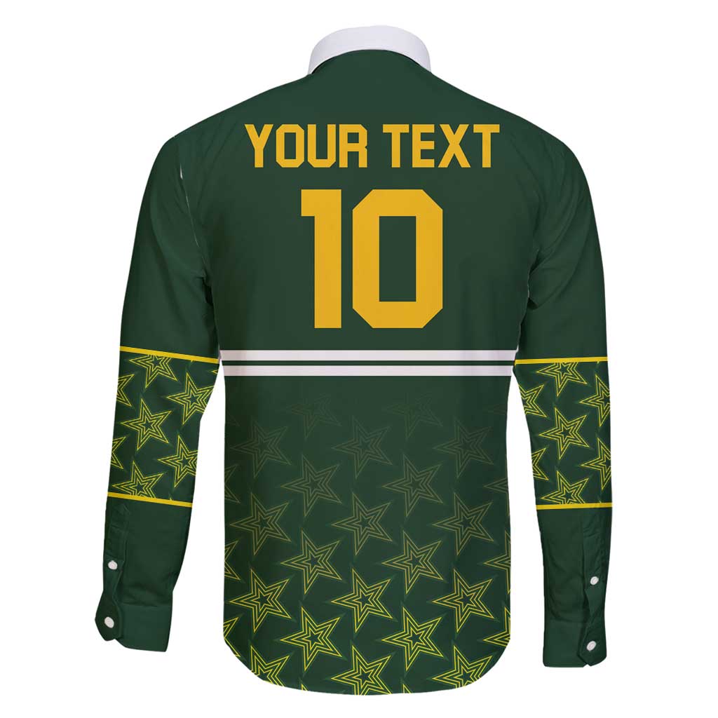 Custom Pakistan Men in Green Cricket-The Super Stars Family Matching Puletasi and Hawaiian Shirt