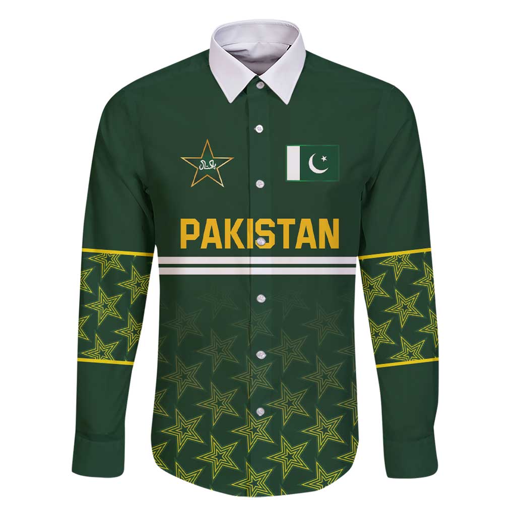Custom Pakistan Men in Green Cricket-The Super Stars Family Matching Short Sleeve Bodycon Dress and Hawaiian Shirt