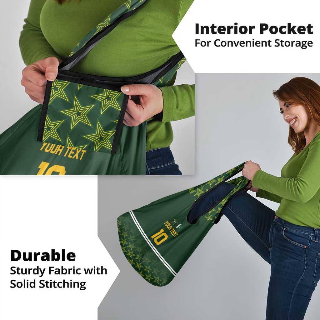 Custom Pakistan Men in Green Cricket-The Super Stars Grocery Bag